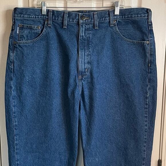 Carhartt Men's Relaxed Fit Blue Denim Jeans B17 DST Sz 44 x 34 Workwear Casual - Picture 5 of 11
